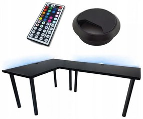 Písací Stôl Roh. Low Čierna 180x120x2,8 Model 2