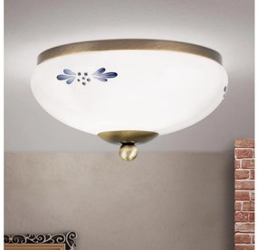 Orion DL 7-672 - Stropné svietidlo LANDHAUS 1xE27/60W/230V pr. 21 cm bronz/biela OR0184