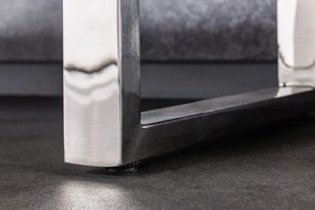 Konzola BARRACUDA 140 cm teakové drevo a chrómovaná nehrdzavejúca oceľ