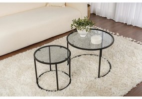 Súprava konferenčných stolíkov Aurum Black and Grey 60 cm, 2 ks