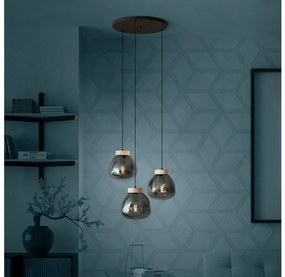 Eglo 390319 - Luster na lanku MAGACELA 3xE27/40W/230V dymová