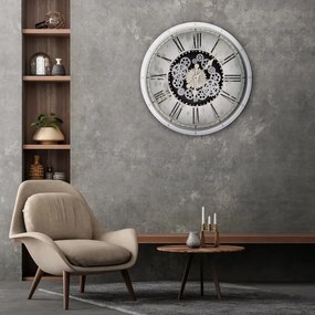 DEKORATÍVNE HODINY 86 ⌀ 72X8CM BIELE