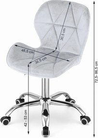 AKCIA Svetlosivé kancelárske kreslo AVOLA VELVET II. akosť