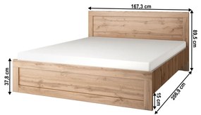 Tempo Kondela Manželská posteľ, 160x200, dub wotan, MORATIZ
