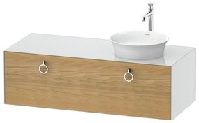 DURAVIT White Tulip závesná skrinka pod umývadlo na dosku vpravo, 1 zásuvka, 1300 x 550 x 408 mm, dub prírodný masív/biela vysoký lesk, WT4982RH585