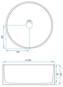 Rea Selina, umývadlo na dosku 355x355x110 mm, biela, REA-U6945