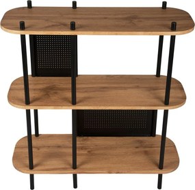 Čierny oceľový regál Leitmotiv Sole, 80 x 83,5 cm