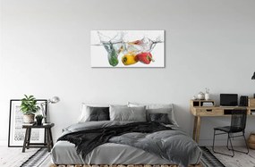 Obraz na skle Farebné papriky vo vode 100x50 cm