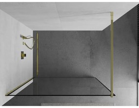 Mexen Kioto sprchová zástena 60x200 cm 8 mm, zlatý profil, sklo čierny rám, 800-060-101-50-70