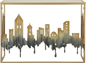 Konzolový stolík City 110 cm zlatý/viacfarebný