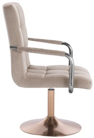 LuxuryForm DESIGN Stolička VERONA VELUR na zlatom tanieri - latte