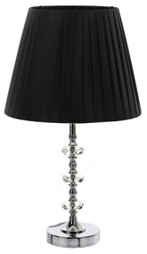 Dekorstudio Stolná lampa striebornej farby s čiernym tienidlom 49cm