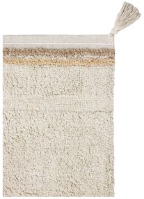 Krémový prateľný ručne tkaný bavlnený koberec 90x130 cm Bloom Natural – Lorena Canals