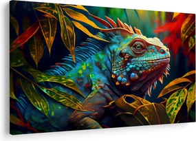 Obraz - Farebný leguán (90x60 cm)