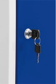 Kovová šatníková skriňa Trestles SS2M 1800x600x500 mm, 2 oddiely, modré dvere Podnož: bez podnože, Zámok: cylindrický