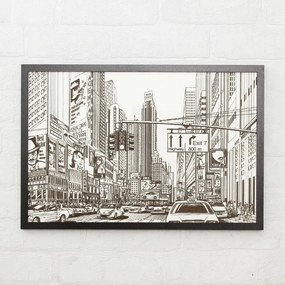 DUBLEZ | Gravírovaný obraz na stenu - New York, Times Square