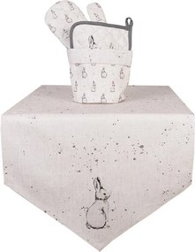 Béžový textilný košík na pečivo s králikom Bunny Buddies - Ø 15*16 cm