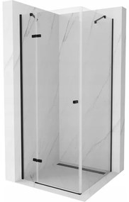 Mexen Roma sprchová kabína, kyvné dvere 80 x 80 cm, transparentnéné, čierna - 854-080-080-70-00