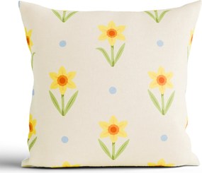 Bavlnená obliečka na vankúš Renforcé 40 × 40 cm - Narcis bieložlté