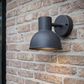 Priemyselná vonkajšia nástenná lampa tmavosivá okrúhla IP44 - Natas