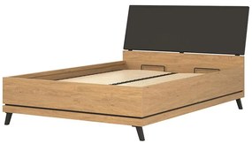 Posteľ Ate At15/140 S nádobou Dub/čierna