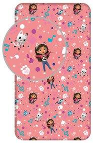 Jerry Fabrics Bavlnené napínacie prestieradlo 90x200 + 25 cm - Gabby´s Dollhouse