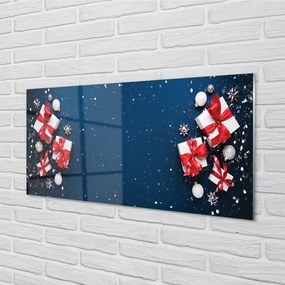 Obraz na akrylátovom skle Darčeky čačky sneh 100x50 cm