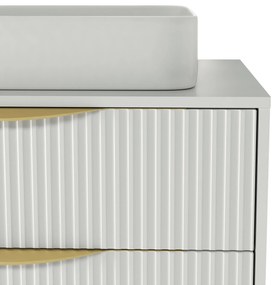 Závěsná skříňka pod umyvadlo Avila s deskou 80 cm bílá/zlatá