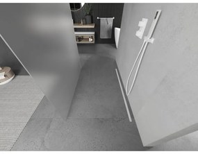 Mexen Kioto, priechodná sprchová zástena 110 x 200 cm, 8mm sklo námraza, 2x biela stabilizačná rozpera, 800-110-002-20-30