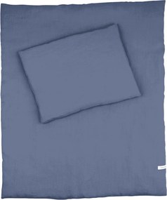 Ľanová sada do postieľok s výplňou džínsová 50x65 cm