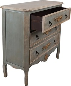 Zelená antik drevená komoda so šuplíkmi Brocante - 95*38*90 cm