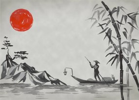 Sklenený obraz - Hora Fuji (70x50 cm)