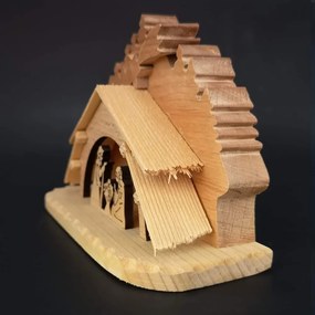 AMADEA Drevený betlehem, masívne drevo, 14,5x11x3 cm