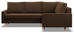 Rohová rozkladacia sedačka BLANK Comfort pravá, hnedá