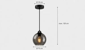 Luster na lanku UNO 1xE27/60W/230V čierna/dymová