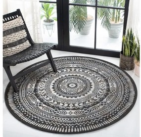 Dywany Łuszczów, Kusový koberec Napkin black kruh, 200x200 (priemer) kruh, čiernobiela, chodba / predsieň
