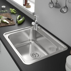 HANSGROHE S412-F500 nerezový drez, montáž na pracovnú dosku/do roviny, s automatickým odtokom, 580 x 520 mm, nerezová oceľ, 43336800