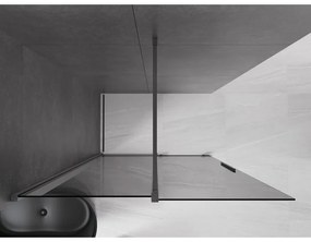 Mexen Velar, sprchová zástena s posuvnými dverami Walk-in 130 x 200 cm, 8mm šedé sklo, brúsený grafit, 871-130-000-43-95