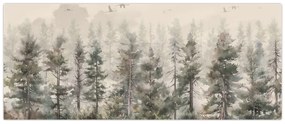 Obraz - Borovicový les I., aquarel (120x50 cm)