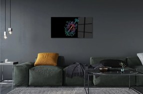 Obraz na skle poznámky farebné gitary 125x50 cm