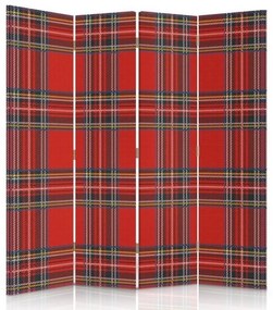 Ozdobný paraván Skotská zkouška - 145x170 cm, štvordielny, obojstranný paraván 360°