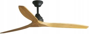 Stropný ventilátor Faro Alo L čierna/drevo DC, tichý, diaľkové ovládanie