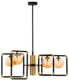 Jupiter 1984 - Luster na tyči IBRA 5xG9/10W/230V čierna/zlatá/béžová