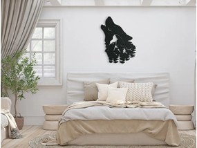 drevko Drevená nálepka na stenu Vlčia uspávanka Rozmer obrazu: 43,5 x 32,5 cm, Farba dekorácie: Čierna