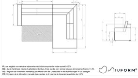 Biela menčestrová rozkladacia rohová pohovka (pravý roh) Brave Dave – Miuform