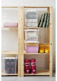 SmartStore Úložný box s bielymi klipmi a kolieskami Classic, 70 l, 70 l