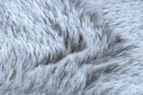 Okrúhly prateľný koberec LAPIN shaggy, protišmykový , sivá / slonová kosť Veľkosť: kruh 60 cm