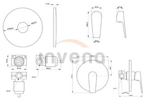 Invena Dokos, podomietková 1-výstupová batéria (teleso+krytka), biela-chrómová, INV-BP-19-CO1-A