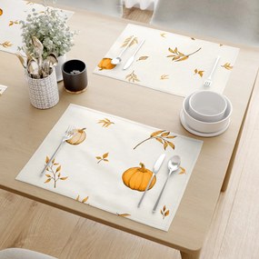 Goldea prestieranie na stôl 100% bavlnené plátno - jesenné tekvice a lístky - sada 2ks 30 x 40 cm