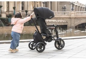 QPlay - Detská trojkolka 7 v 1 COMFO MAX čierna